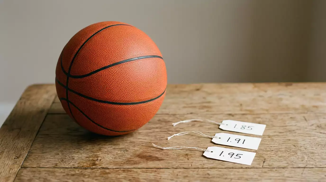 Basketball with multiple price tags representing NBA odds comparison across bookmakers