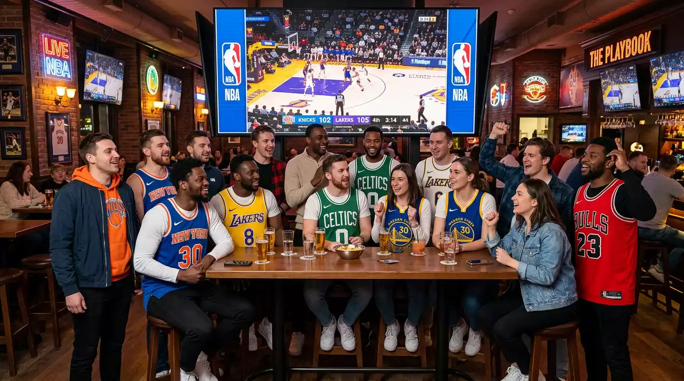 Crowd of basketball fans watching NBA game representing public betting sentiment